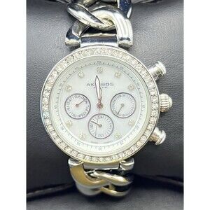Akribos XXIV Watch Womens Stainless Twist Chain Quartz Multifunction NOB Working